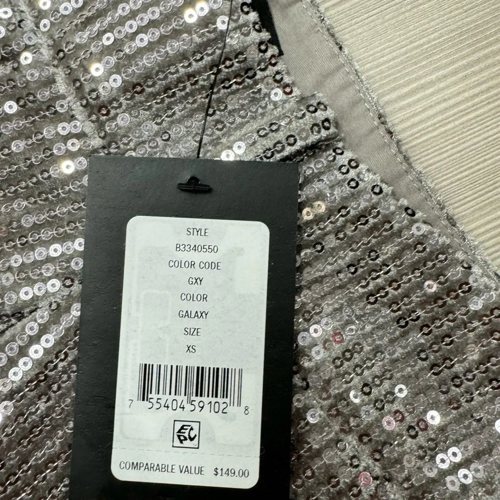 DKNY women's silver sequined suit pants - Picture 2 of 4